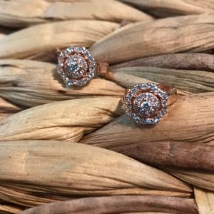 Little flower rose silver earrings